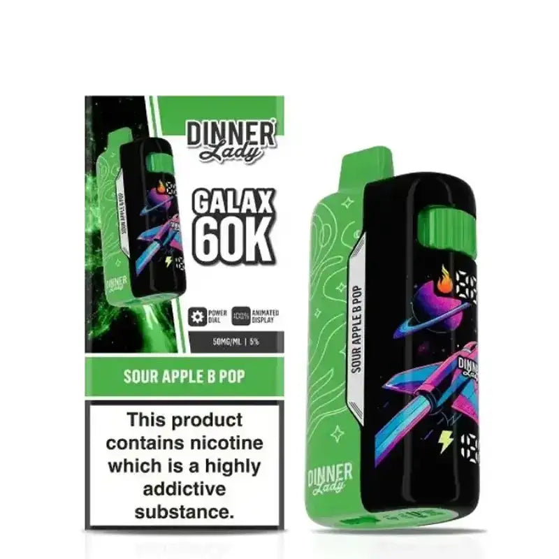 Dinner Lady GALAX 60K Disposable Vape (5%, 60000 Puffs) – Sour Apple B Pop