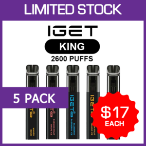 IGET KING – 2600 PUFFS – 5 PACK