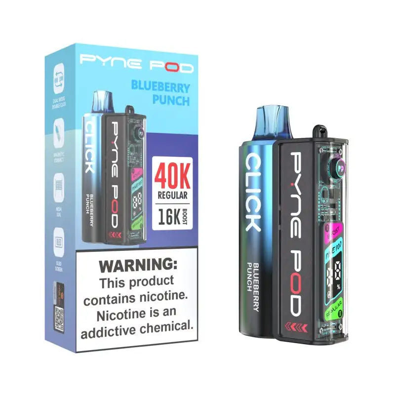 Pyne Pod Click 40K Disposable Vape Kit (5%, 40000 Puffs) – Blueberry Punch